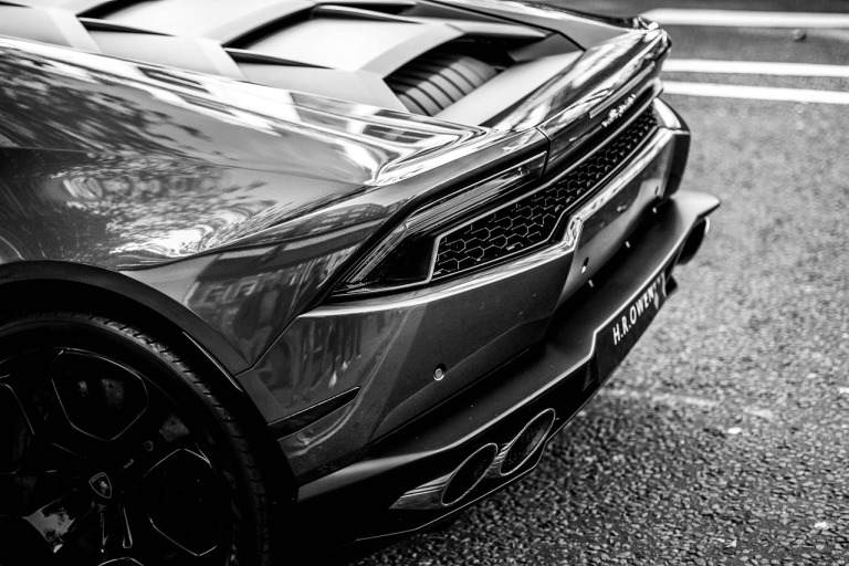 supercar black white