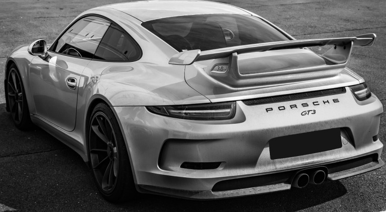 supercar black white